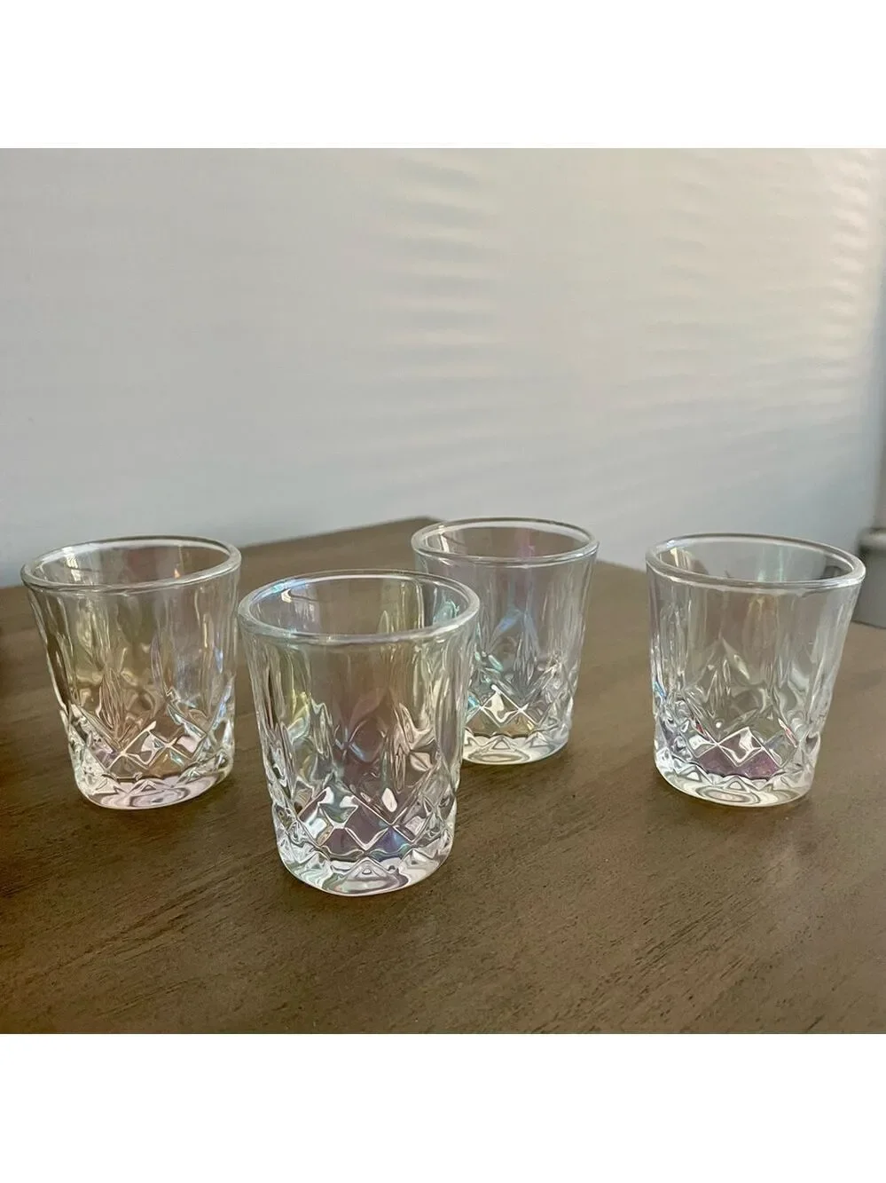Circleware Denham Radiance Pearl 1.6oz Clear Luster Shot Glass S/4 NWT